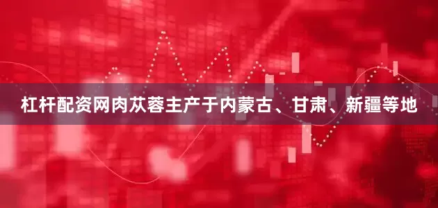 杠杆配资网肉苁蓉主产于内蒙古、甘肃、新疆等地